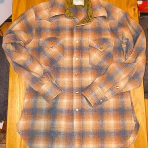 Pendleton Woolen Vintage Shirt in Blue and Tan